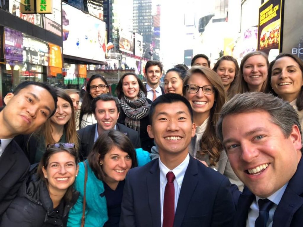Tuck students on the Environmental, Social, and Governance (ESG) investing trek to New York City