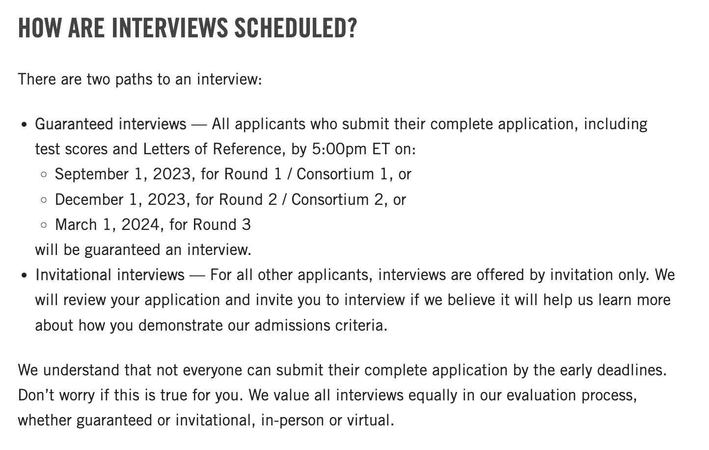How does tuck interview work