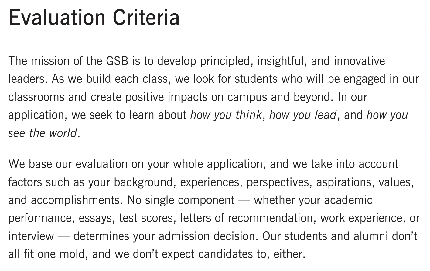 gsb mba essay